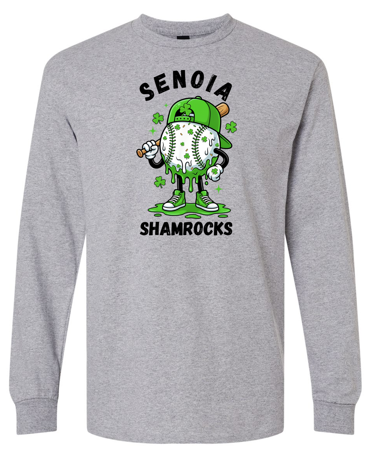 Senoia Shamrock Baseball Guy Long Sleeve T-shirts