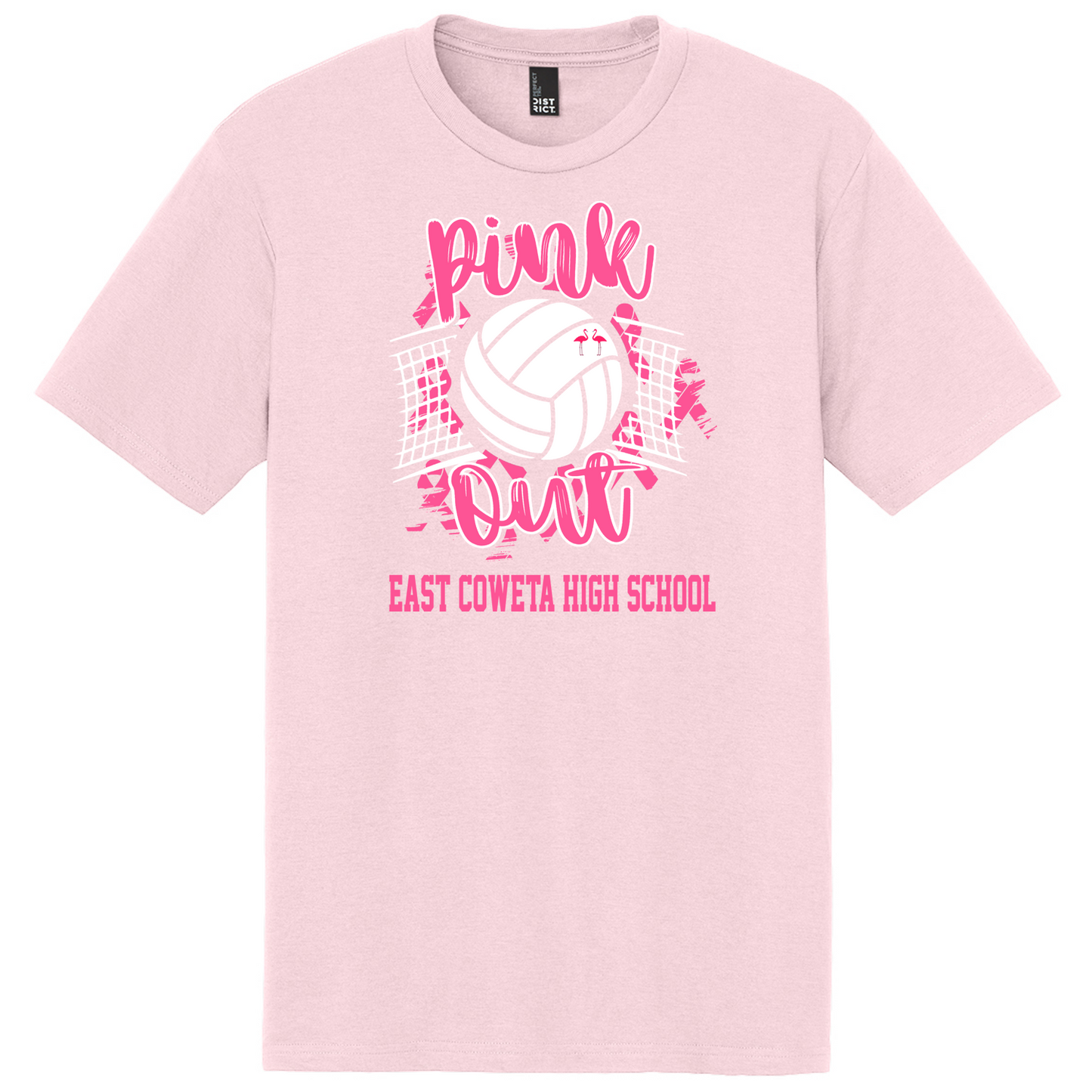 EC High Volleyball PINK OUT Short Sleeve Cotton T-shirts