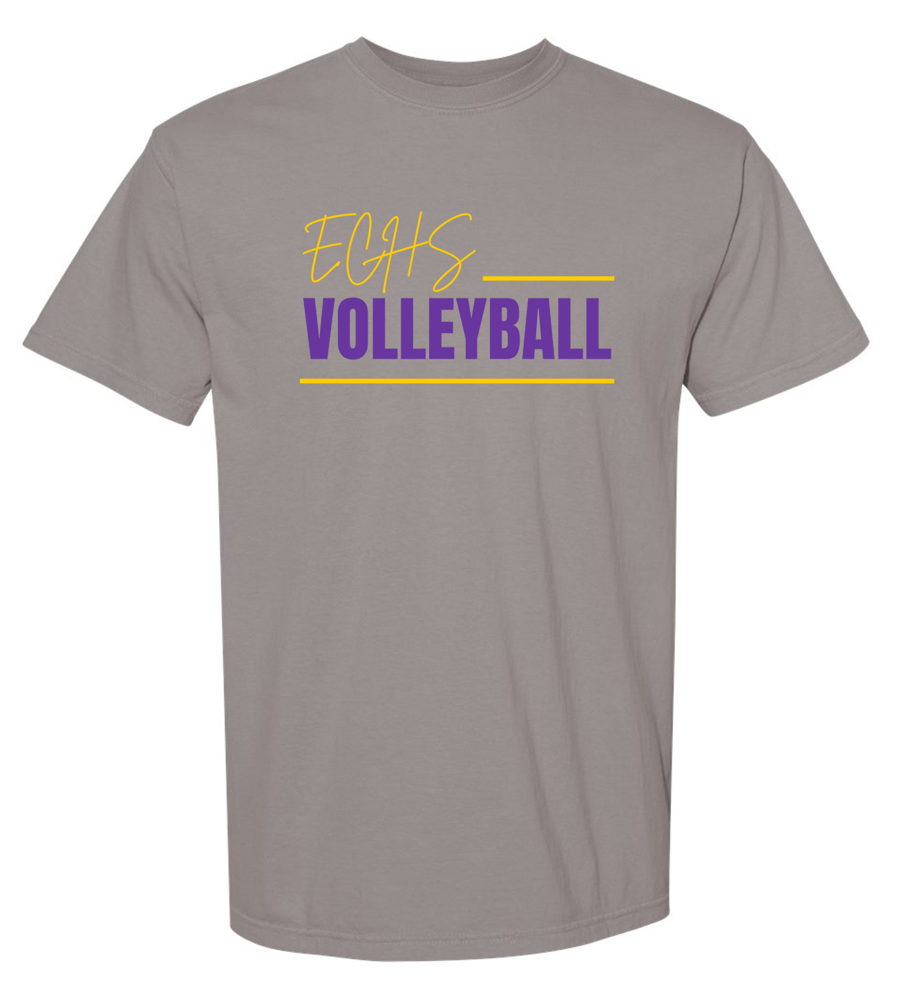 EC High Volleyball Cursive Comfort Colors Short Sleeve T-shirts
