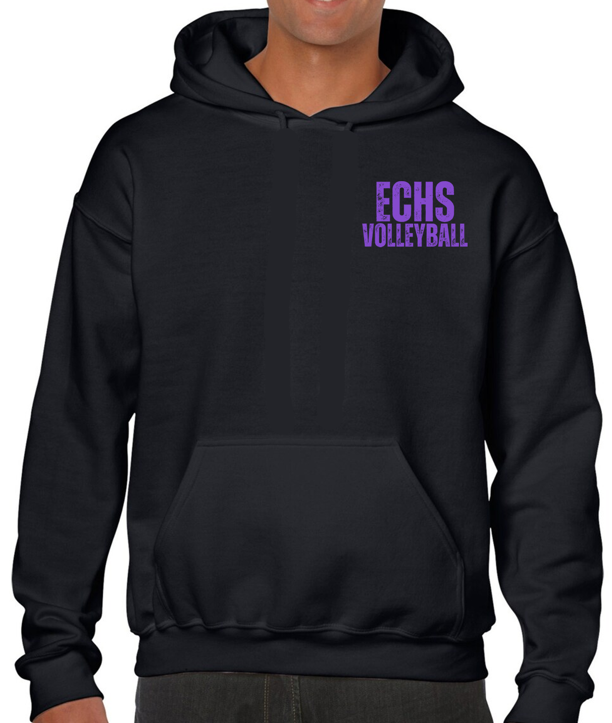 EC High Volleyball Distressed Hoodie Sweatshirt