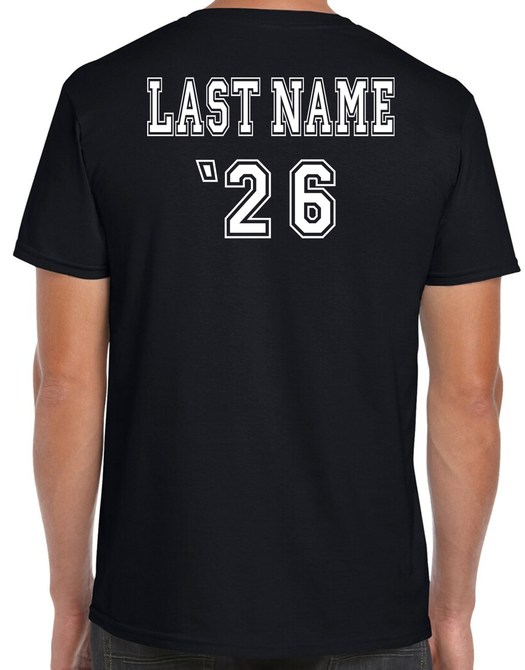 Senior Black Comfort Colors Short Sleeve T-Shirt with LAST NAME
