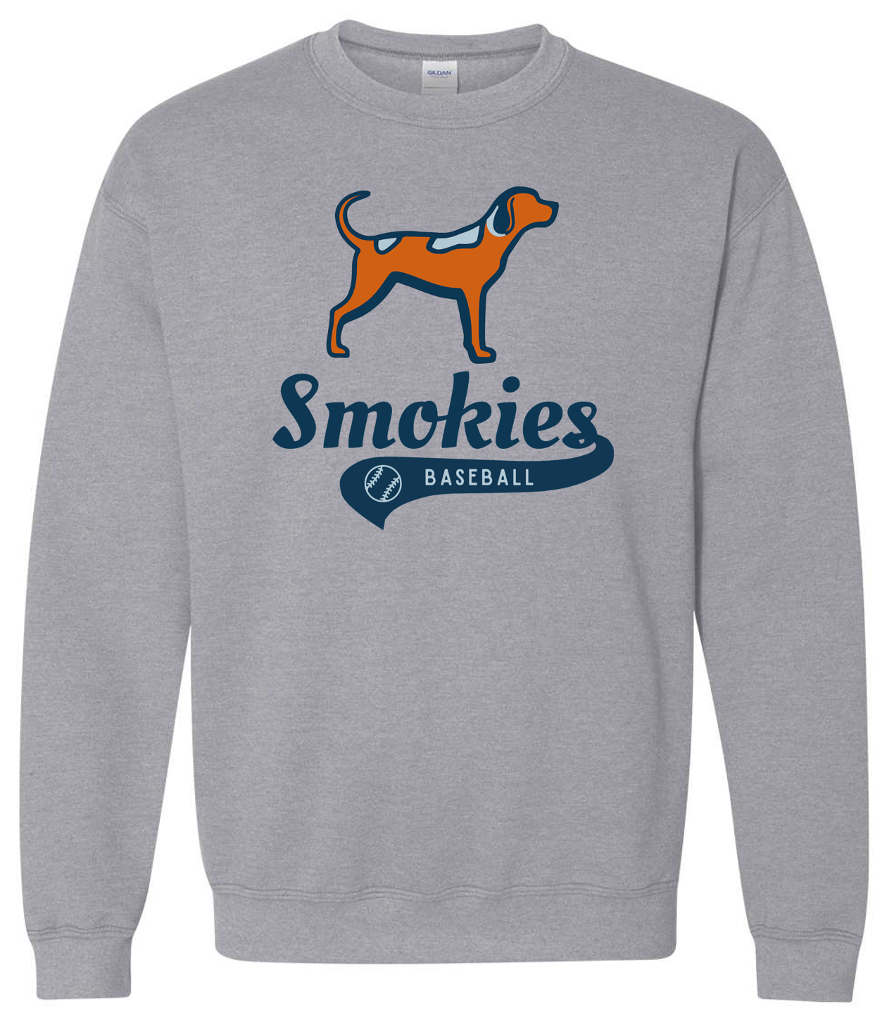 Smokies Baseball Dog Sport Grey Crewneck Sweatshirt