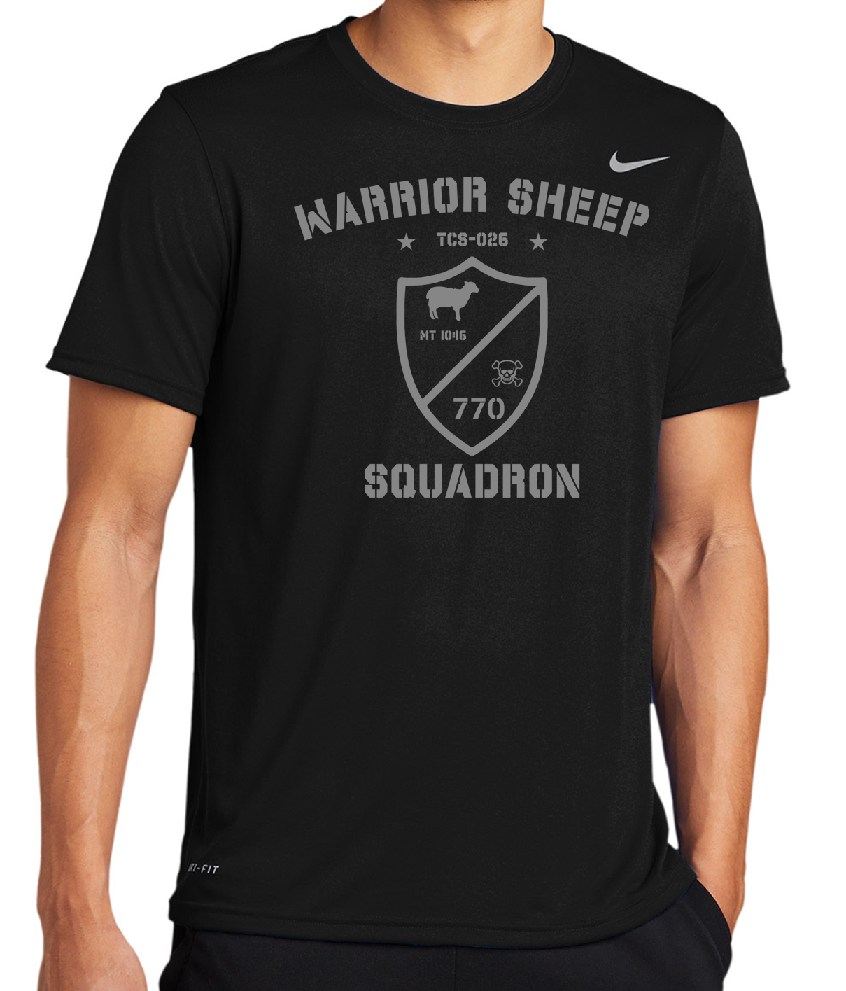 TCS Soccer Warrior Nike Black Short Sleeve Dri-Fit T-Shirt w/ Personalization