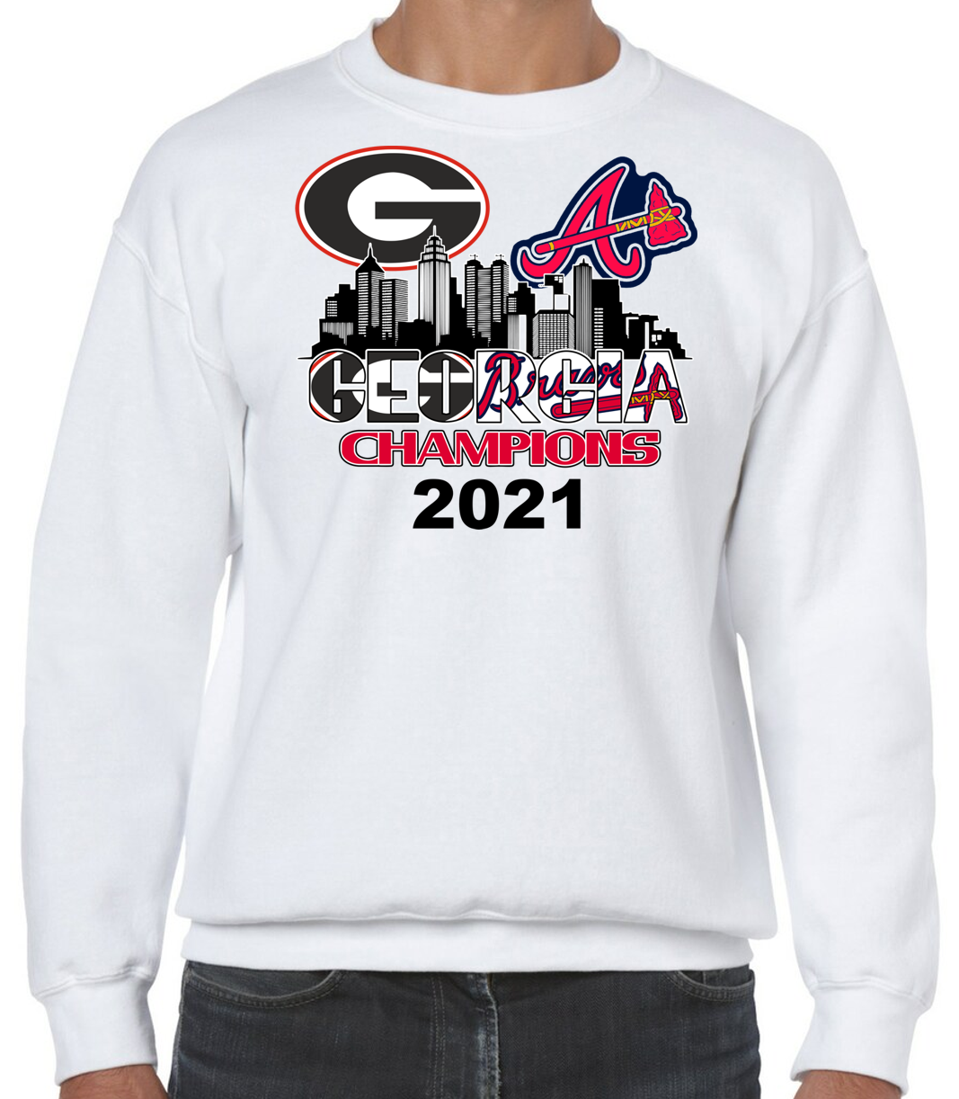 GA Champs Braves/UGA Crewneck Sweatshirt