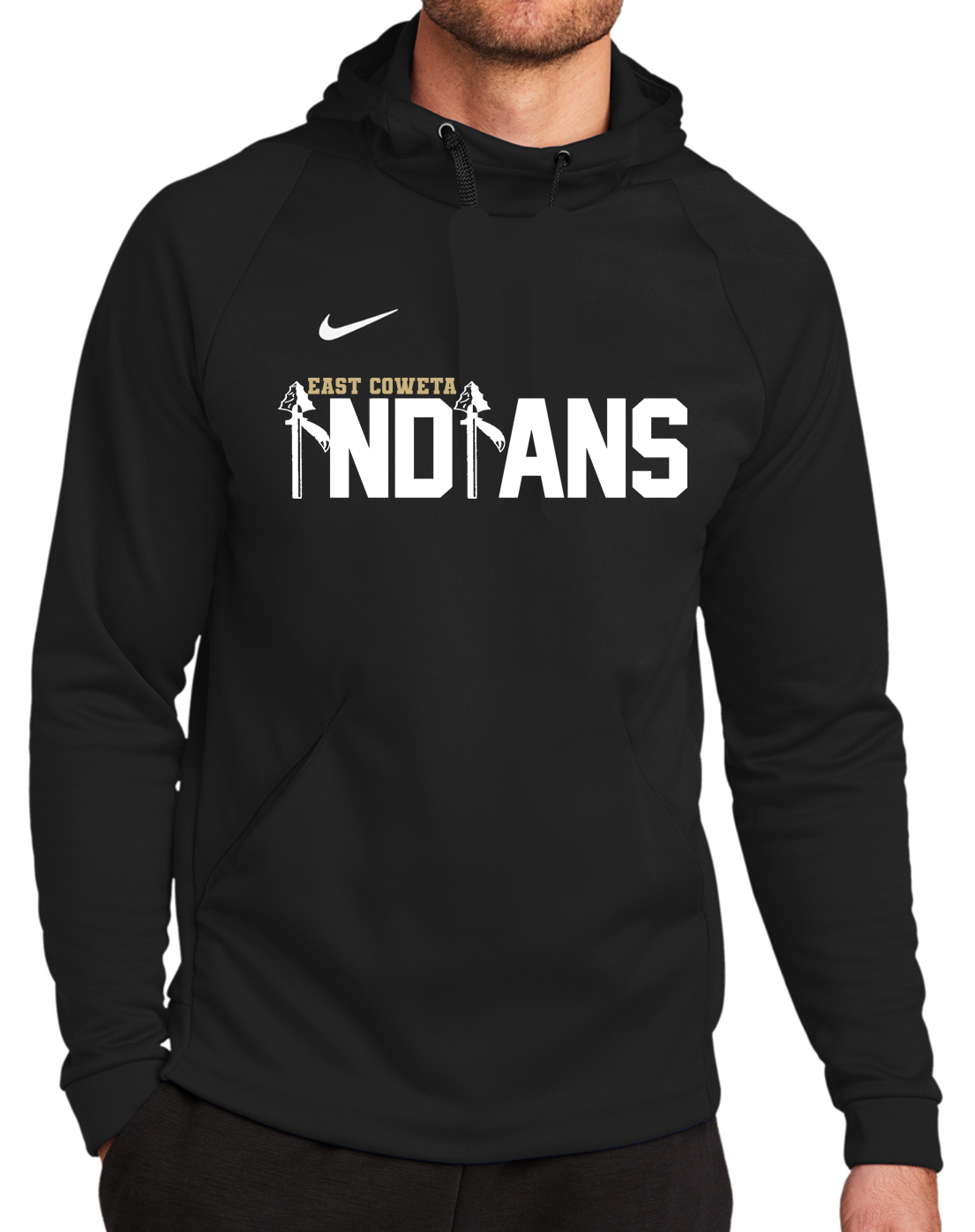 EC Middle Indians Word Nike Brand Adult Performance Hoodie Sweatshirt