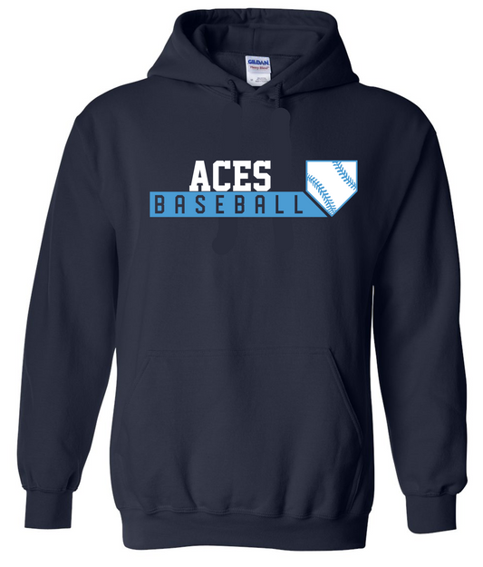 Aces Baseball Navy Hoodie Sweatshirt w/ Personalization