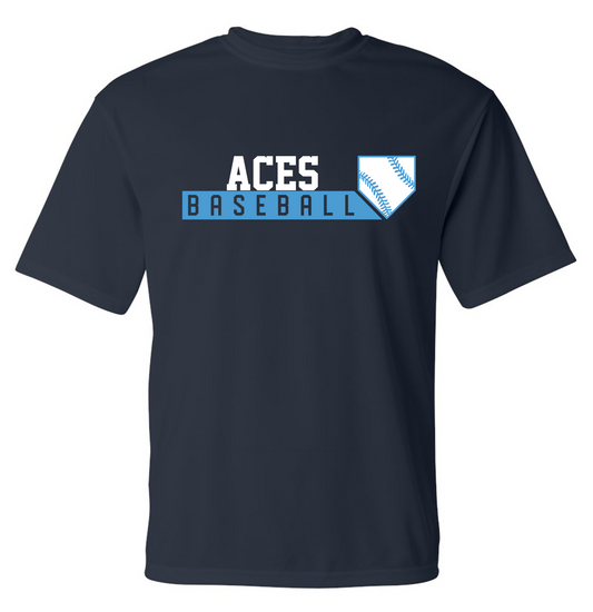 Aces Baseball Diamond Navy Short Sleeve Dri-Fit T-shirts (No Personalization)