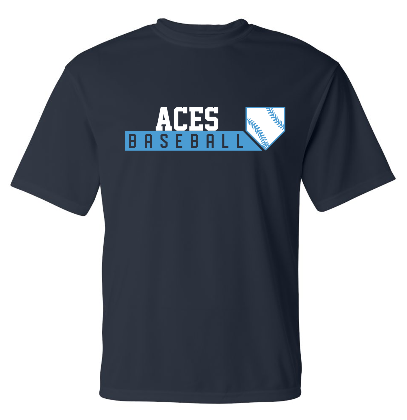 Aces Baseball Diamond Navy Short Sleeve Dri-fit T-shirts w/ Personalization