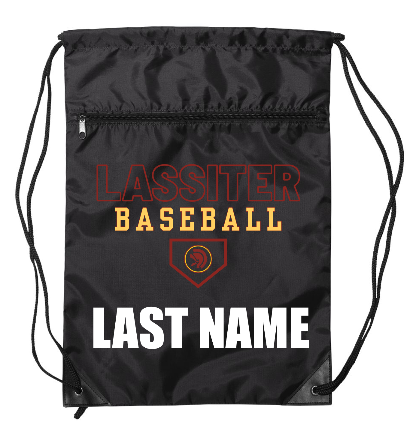Lassiter Baseball Zippered Drawstring Bag