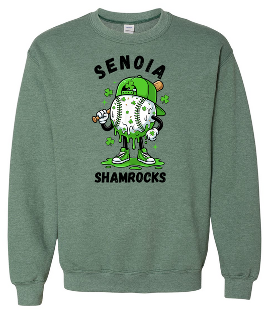 Senoia Shamrock Baseball Guy Crewneck Sweatshirt