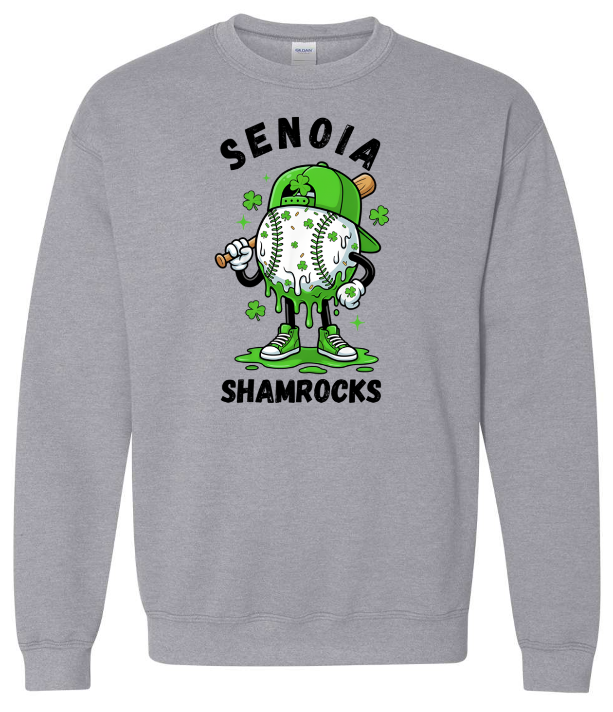 Senoia Shamrock Baseball Guy Crewneck Sweatshirt