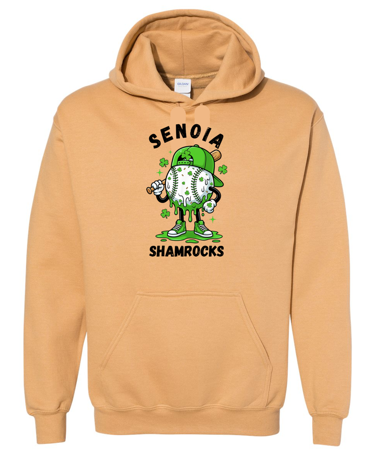 Senoia Shamrock Baseball Guy Cotton Hoodie Sweatshirt