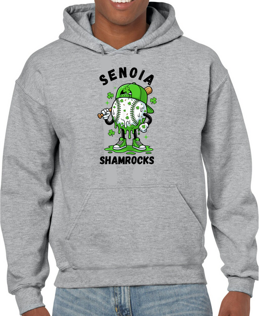 Senoia Shamrock Baseball Guy Cotton Hoodie Sweatshirt