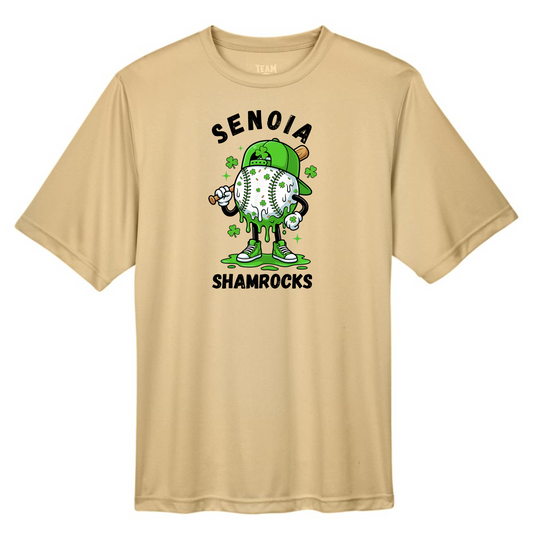 Senoia Shamrock Baseball Guy Short Sleeve Dri-fit T-shirts