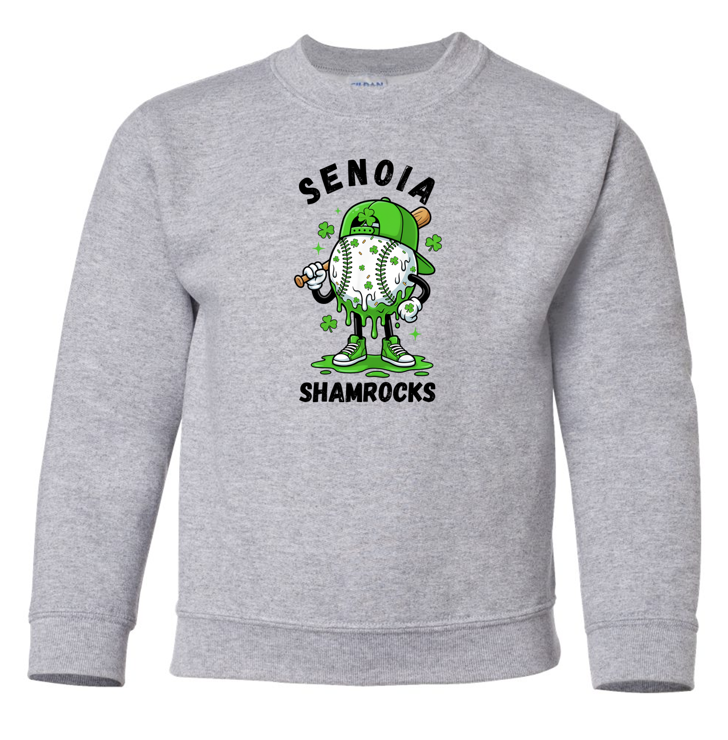 Senoia Shamrock Baseball Guy Toddler Crewneck Sweatshirt