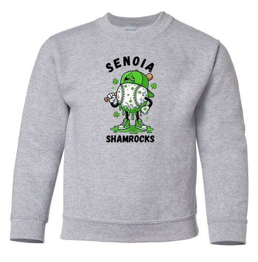 Senoia Shamrock Baseball Guy Toddler Crewneck Sweatshirt