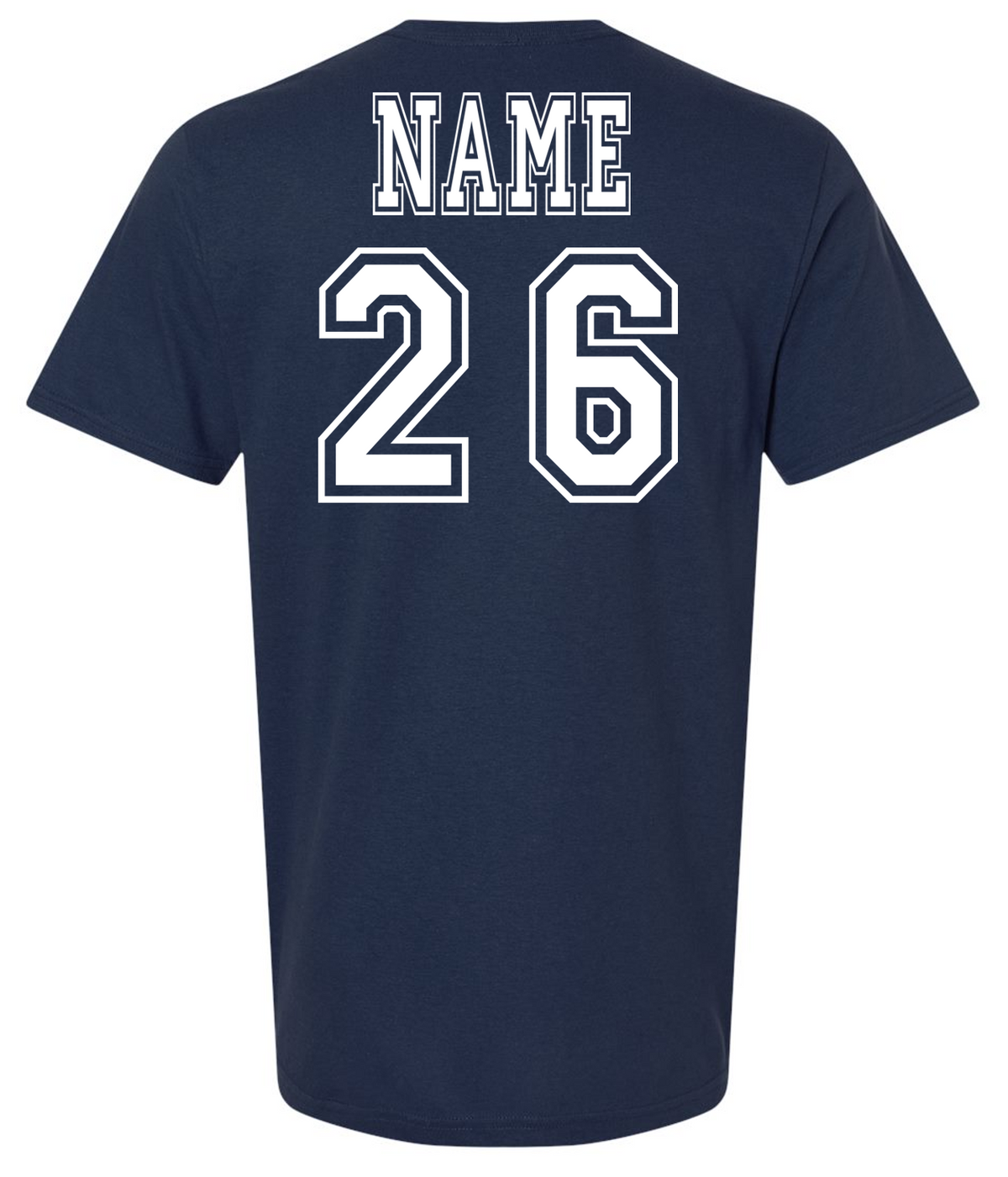 Cannons Baseball Outline Navy Short Sleeve Cotton T-shirts w/ Personalization
