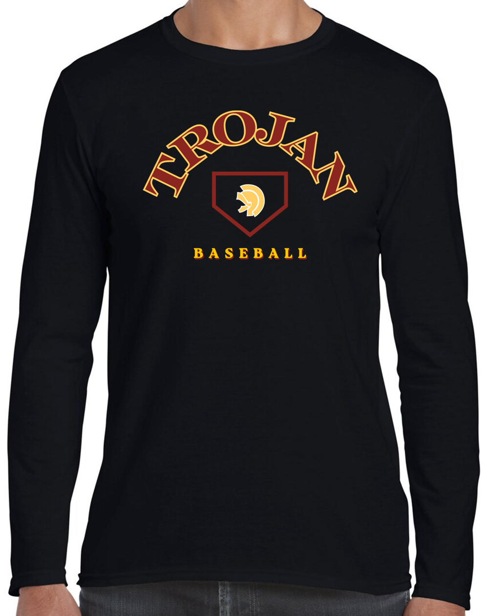 Lassiter Baseball Trojan Long Sleeve Cotton T-shirts