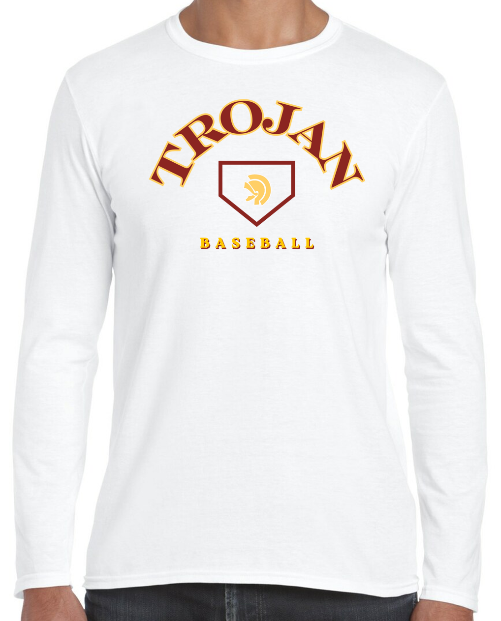Lassiter Baseball Trojan Long Sleeve Cotton T-shirts