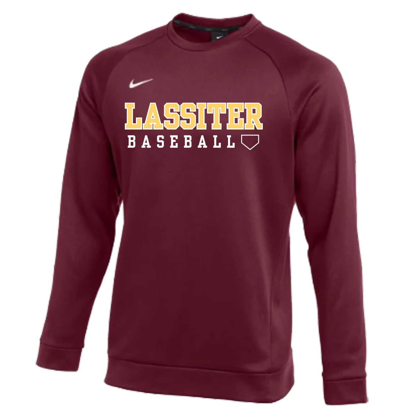 Lassiter Baseball Word Nike Adult Crewneck Sweatshirt