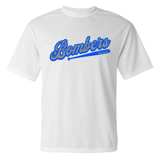 Senoia Bombers Bat Baseball White Short Sleeve Dri-fit T-shirt (No Personalization)