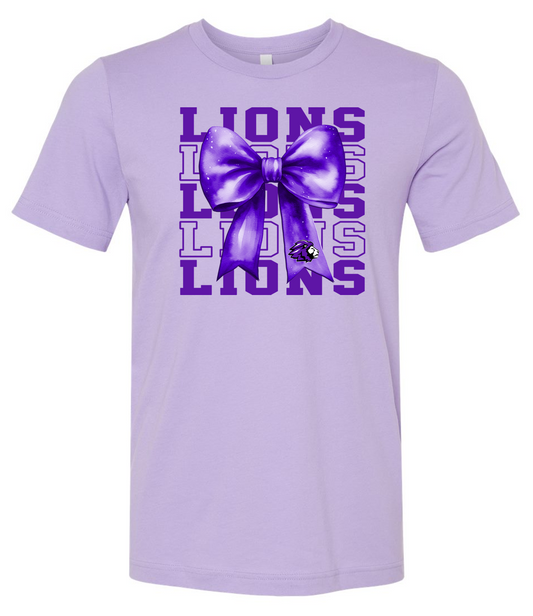 TCS 5/6 Lions with Bow Cheer Short Sleeve T-Shirt *REQUIRED*