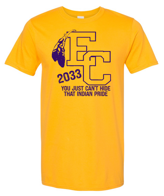 EC Middle Indians "Class of 2033" Short Sleeve T-Shirt (6th Grade)