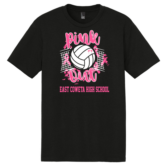 EC High Volleyball PINK OUT Short Sleeve Cotton T-shirts