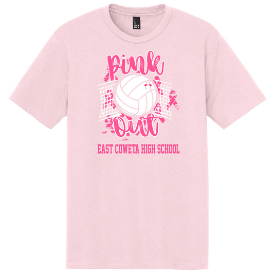 EC High Volleyball PINK OUT Short Sleeve Cotton T-shirts