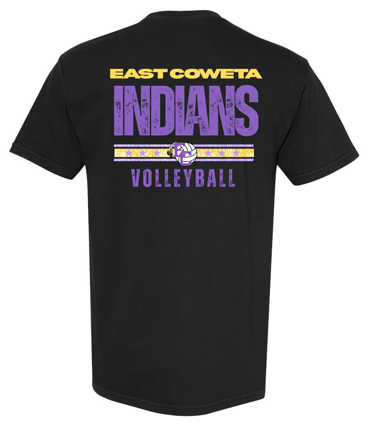 EC High Volleyball Distressed Comfort Colors Short Sleeve T-shirts