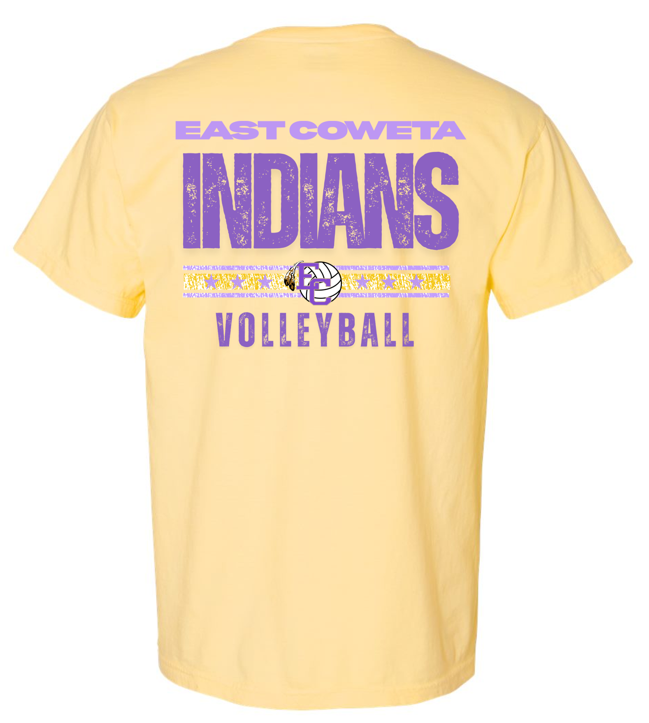 EC High Volleyball Distressed Comfort Colors Short Sleeve T-shirts
