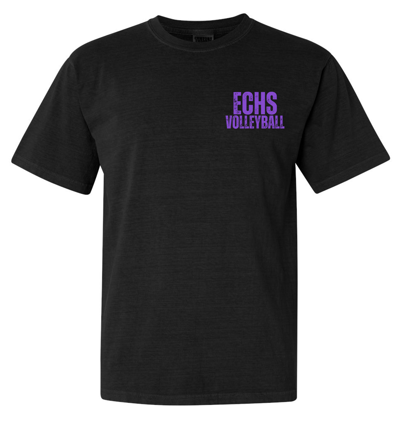 EC High Volleyball Distressed Comfort Colors Short Sleeve T-shirts