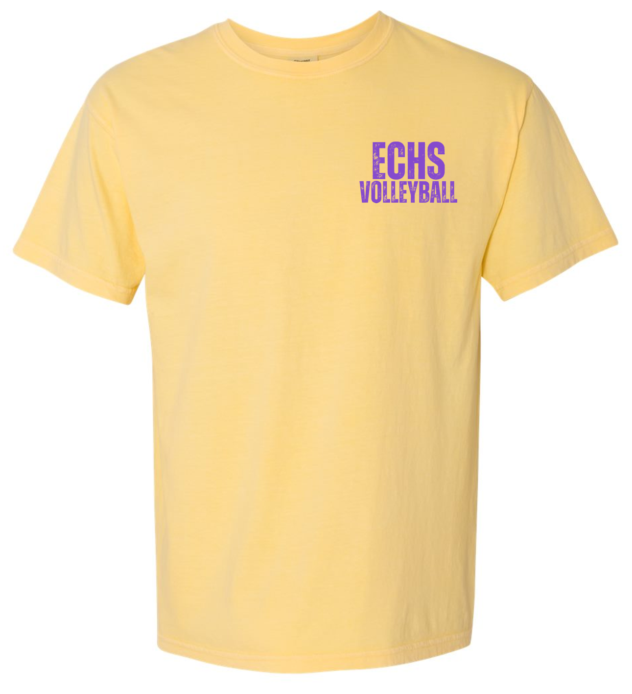 EC High Volleyball Distressed Comfort Colors Short Sleeve T-shirts
