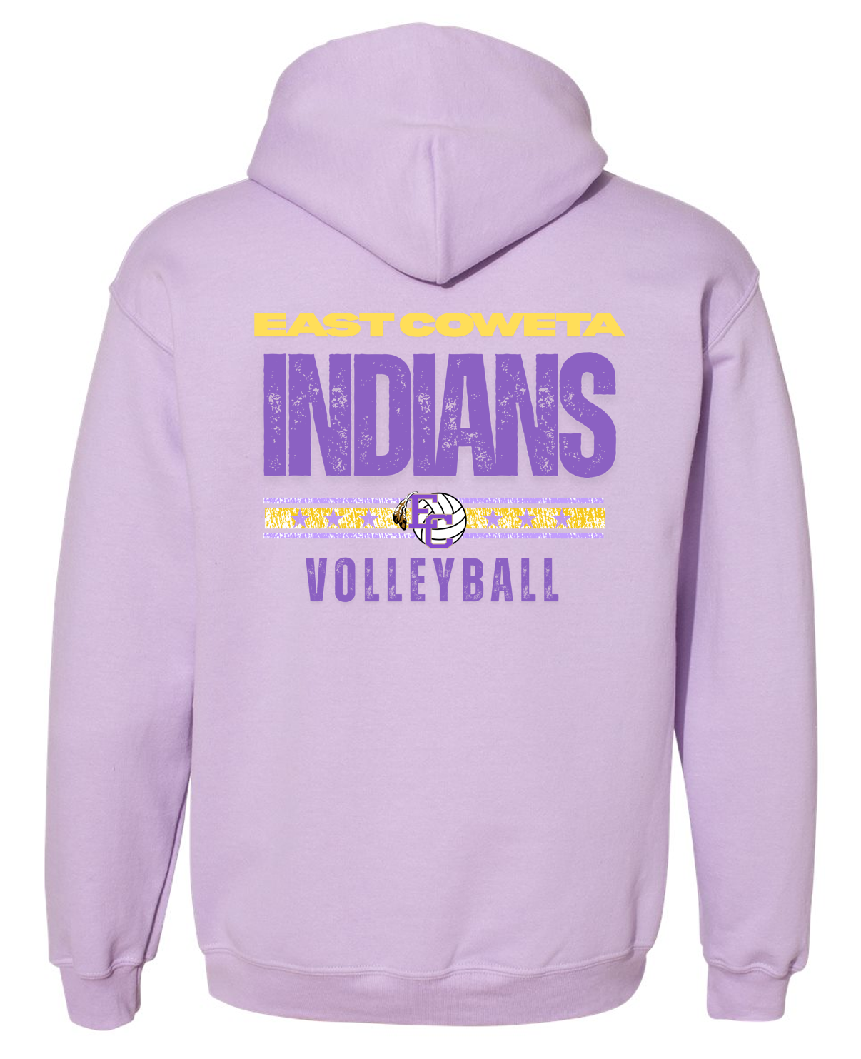 EC High Volleyball Distressed Hoodie Sweatshirt