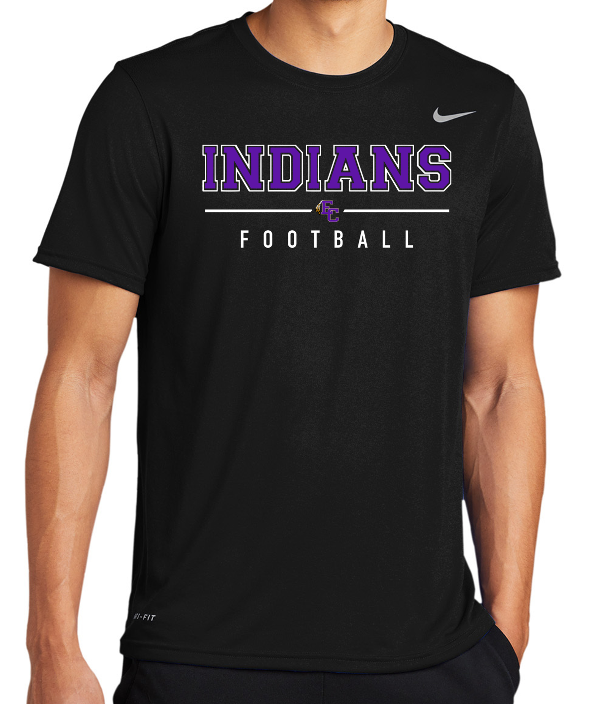 EC Middle Football Outline Nike Brand Short Sleeve Dri-Fit T-Shirt