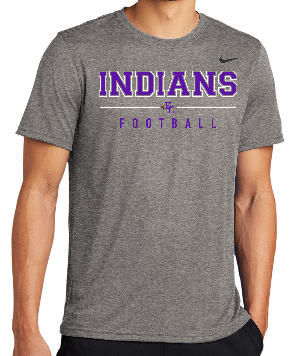EC Middle Football Outline Nike Brand Short Sleeve Dri-Fit T-Shirt