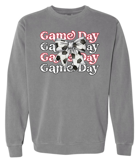 Lagrange Gameday Soccer Bow Comfort Colors Crewneck Sweatshirt