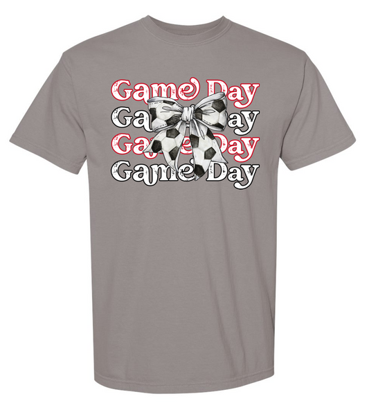 Lagrange Gameday Soccer Bow Comfort Colors Short Sleeve T-Shirt