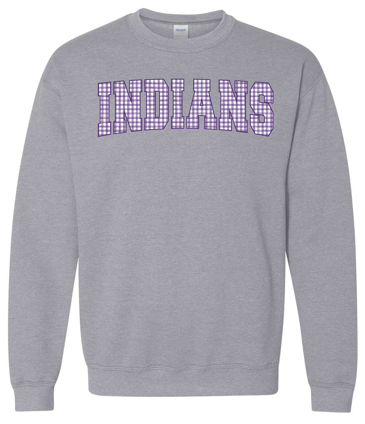 EC Middle Indians Plaid Crewneck Sweatshirt