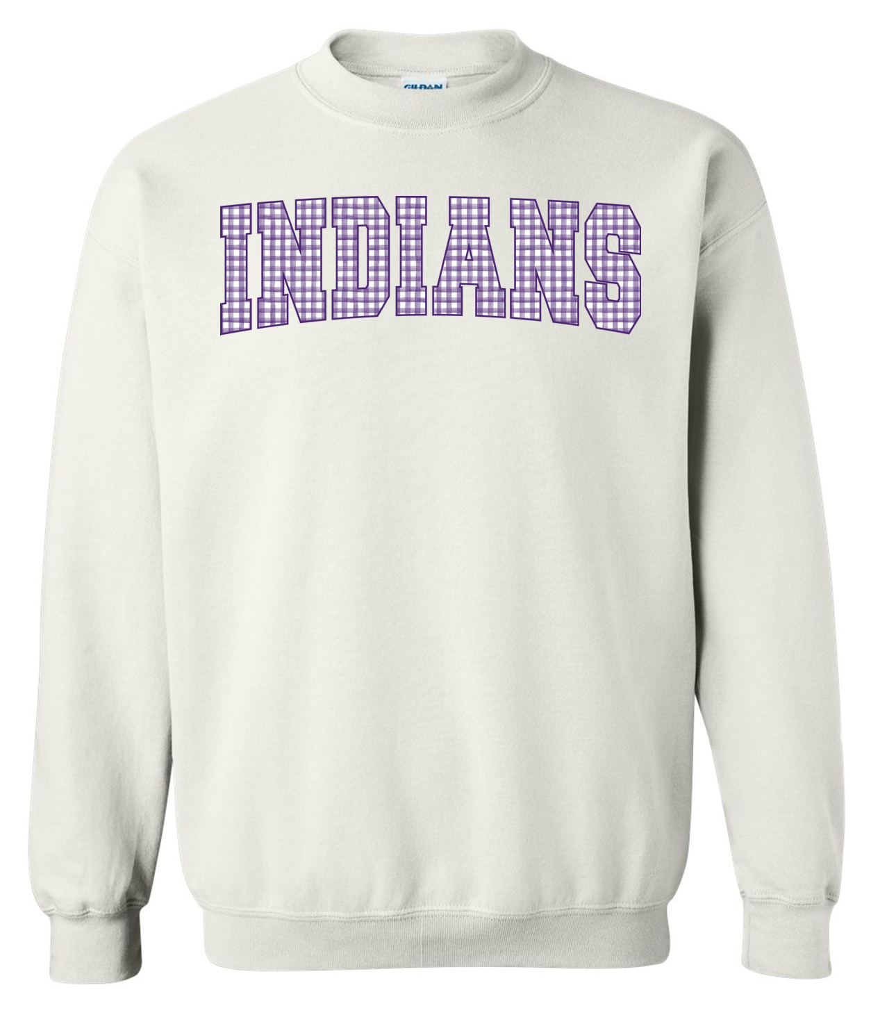 EC Middle Indians Plaid Crewneck Sweatshirt