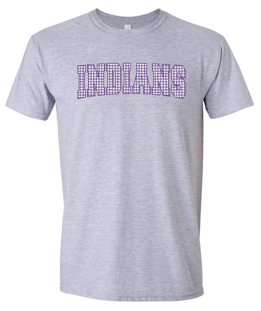 EC Middle Indians Plaid Short Sleeve T-Shirt