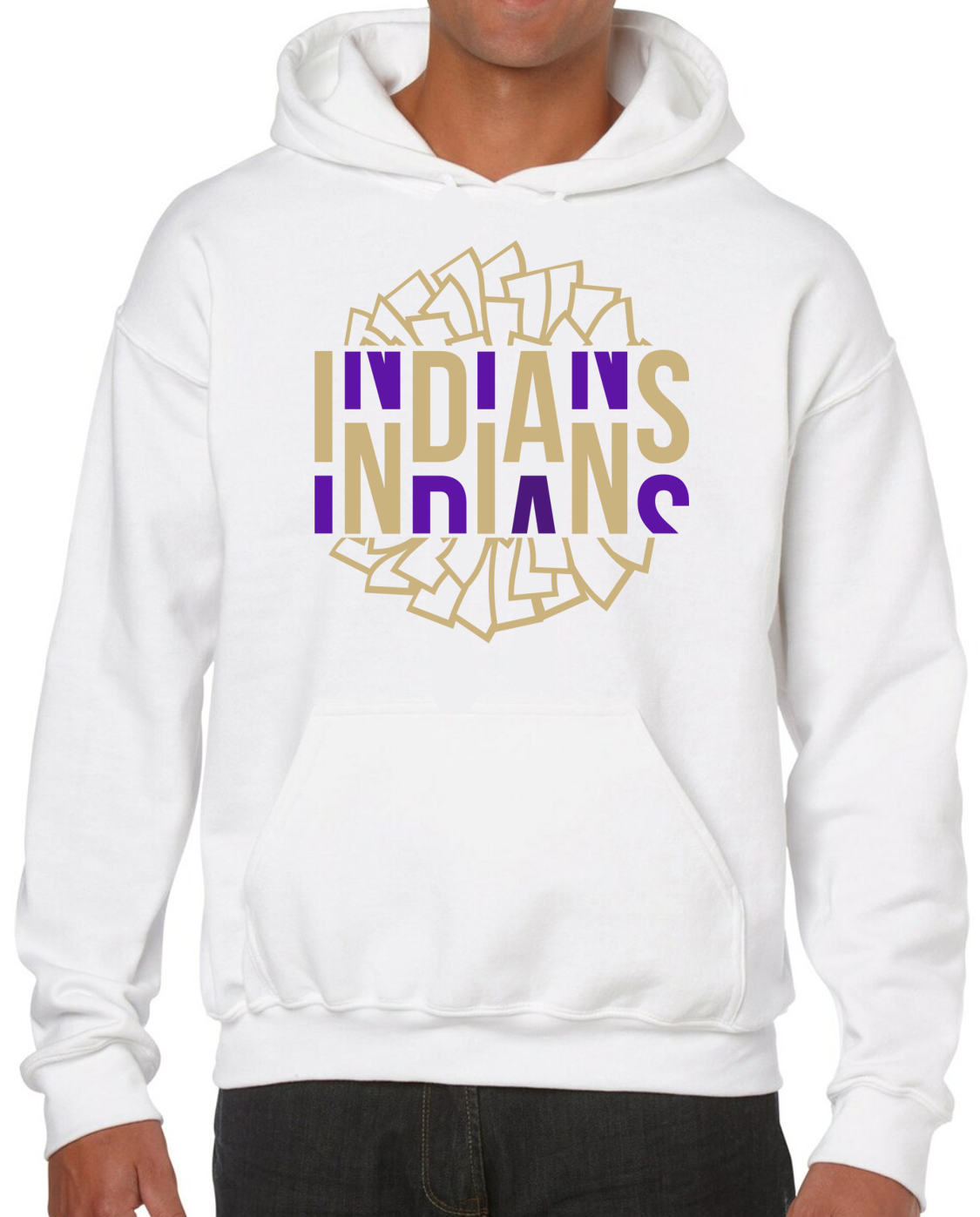 EC Middle Pep Squad Pom Pom Cotton Hoodie Sweatshirt