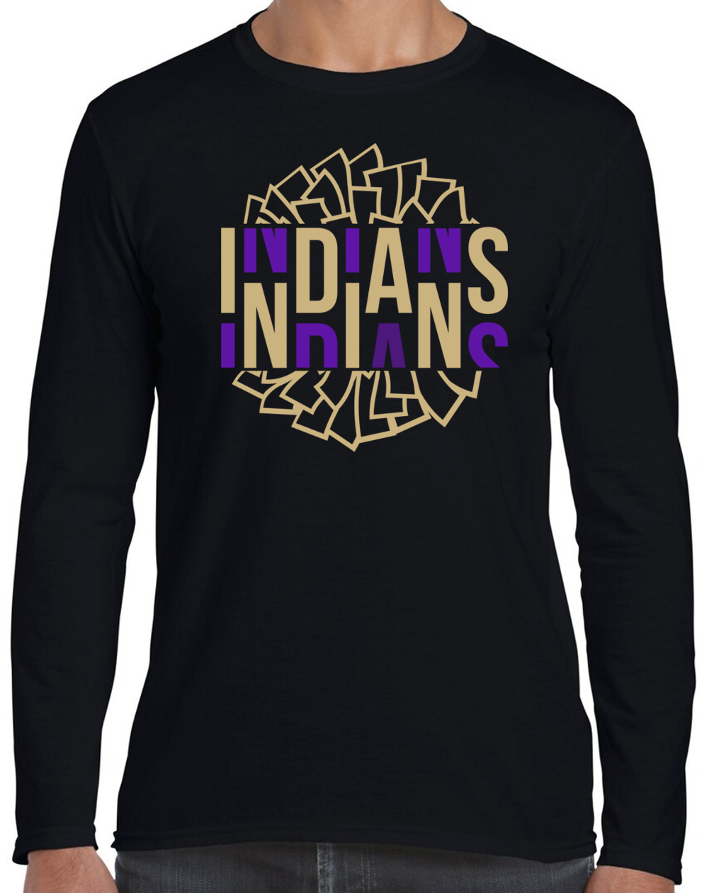 EC Middle Pep Squad Pom Pom Long Sleeve Cotton T-shirts