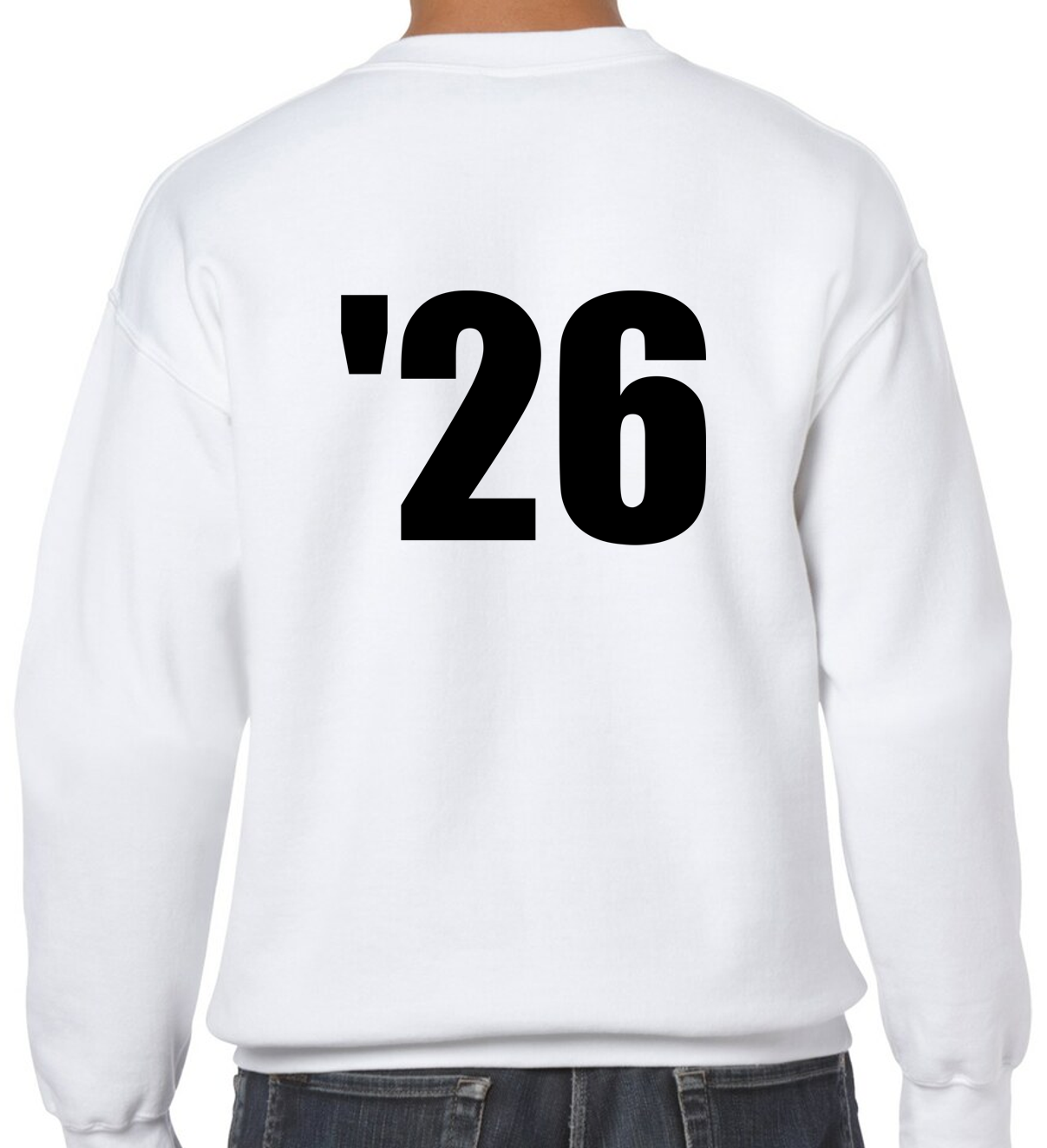 Senior White Crewneck Sweatshirt with NO LAST NAME