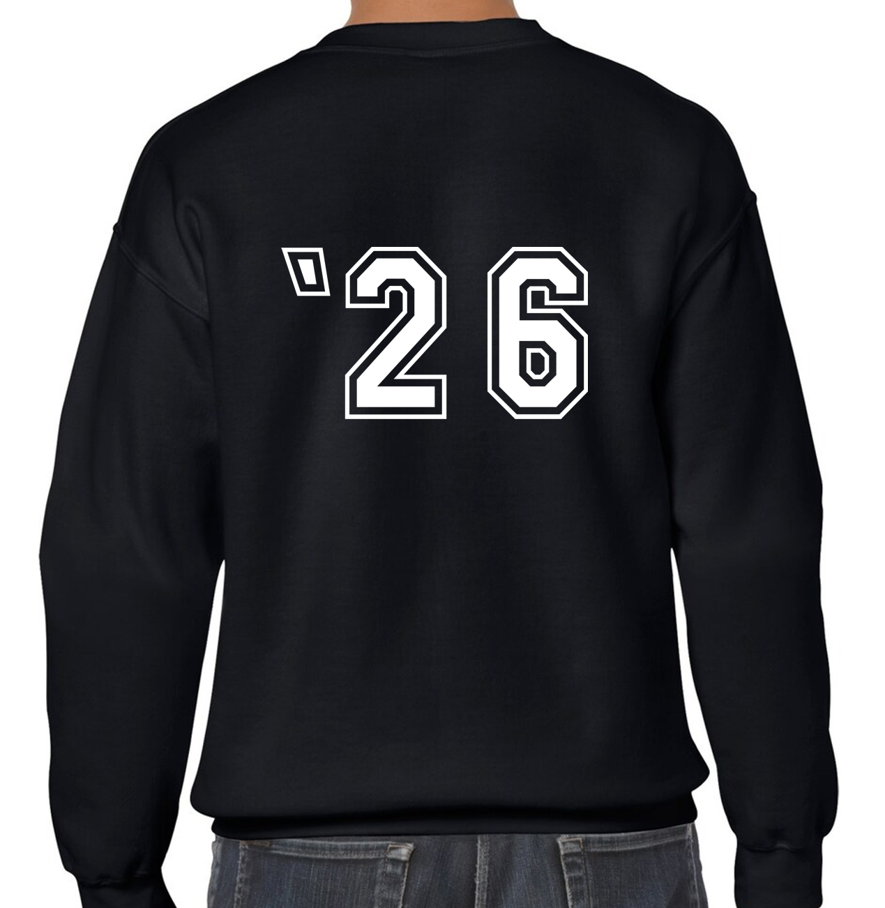 Senior Black Crewneck Sweatshirt with NO LAST NAME