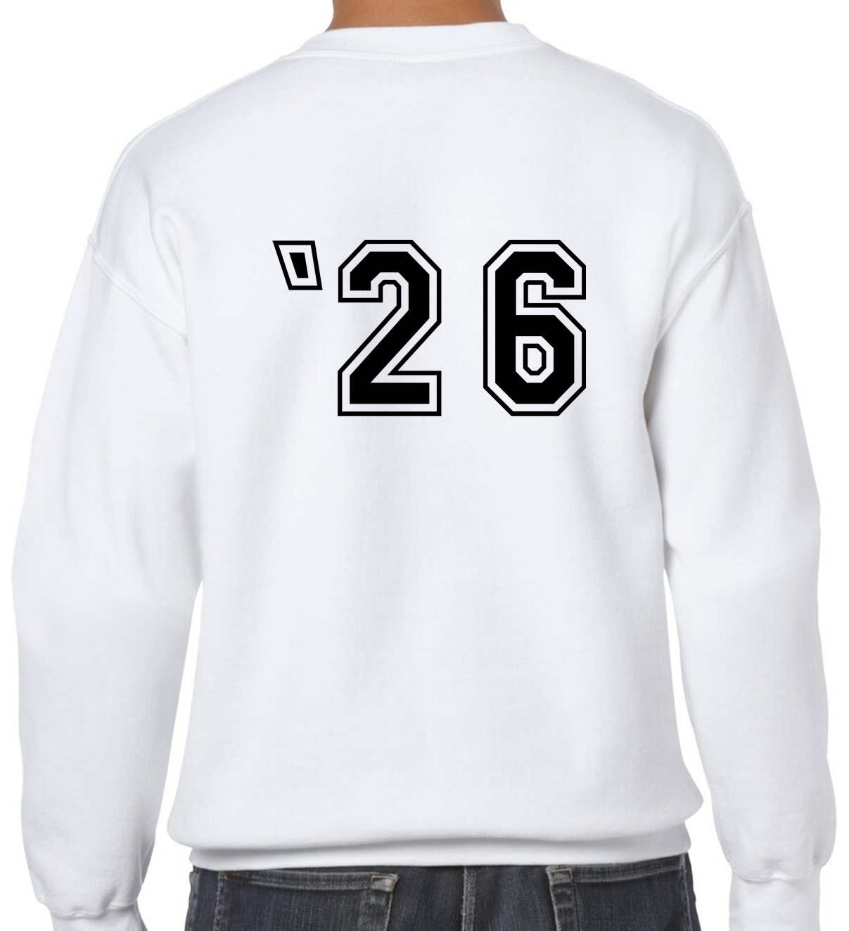 Senior White Crewneck Sweatshirt with NO LAST NAME