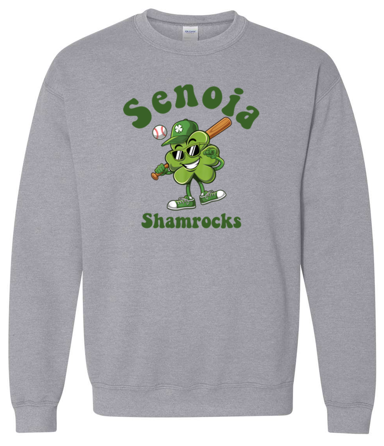 Senoia Shamrock Baseball Crewneck Sweatshirt