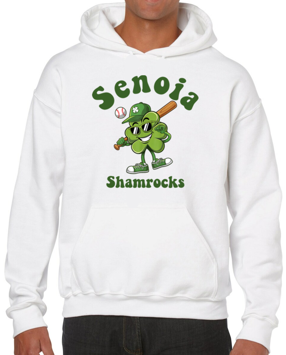 Senoia Shamrock Baseball Cotton Hoodie Sweatshirt