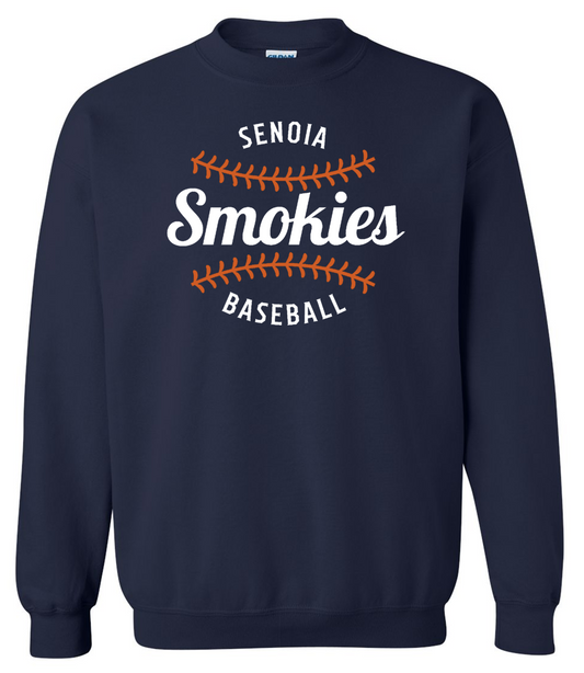 Smokies Baseball Navy Crewneck Sweatshirt w/ Personalization