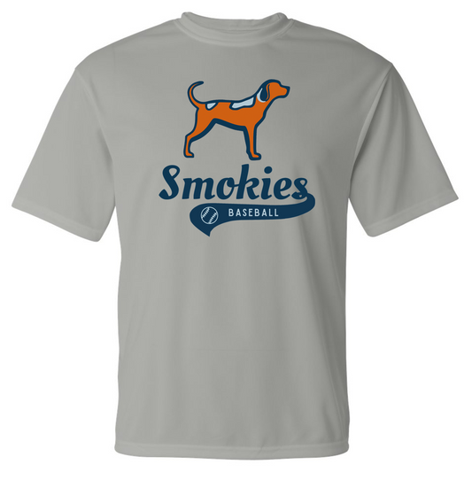 Smokies Baseball Dog Silver Short Sleeve Dri-Fit T-shirts